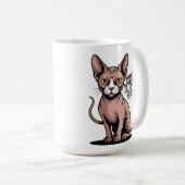スフィンクス猫のパパの面白いベクターアート コーヒーマグカップ (正面右)