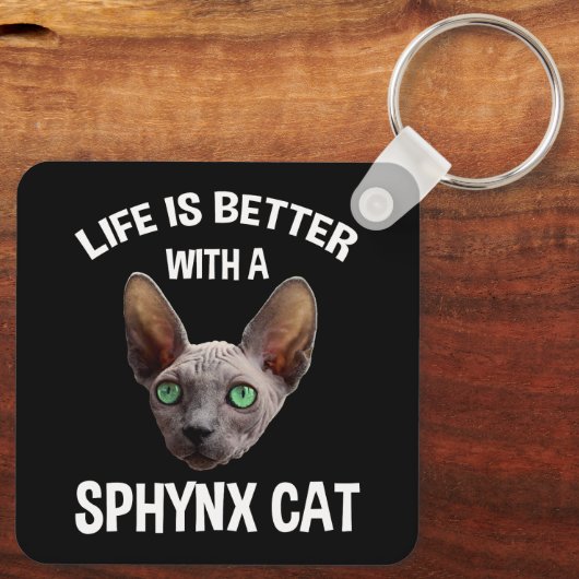 スフィンクス猫の方が暮らしが良い キーホルダー (裏面)