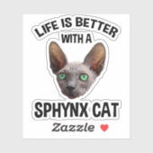 スフィンクス猫の方が暮らしが良い シール (シート)