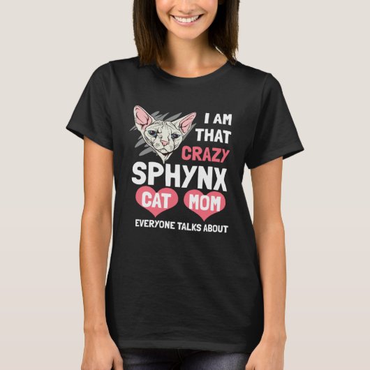 スフィンクス猫の母 無毛猫 Tシャツ (正面)