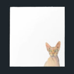 スフィンクス猫の水カラーポートレート ノートパッド<br><div class="desc">緑色の黄色絵画い目をしたスフィンクス猫の水彩画。熱く押さ絵を描れたアーシュ紙にあった</div>