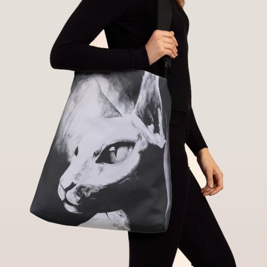 スフィンクス猫の白黒のコントラスト動物のポートレート クロスボディバッグ (クローズアップ)