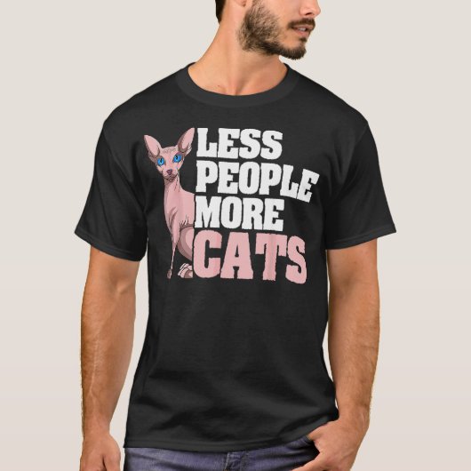 スフィンクス猫の飼い主 ヘアレスペット Tシャツ (正面)