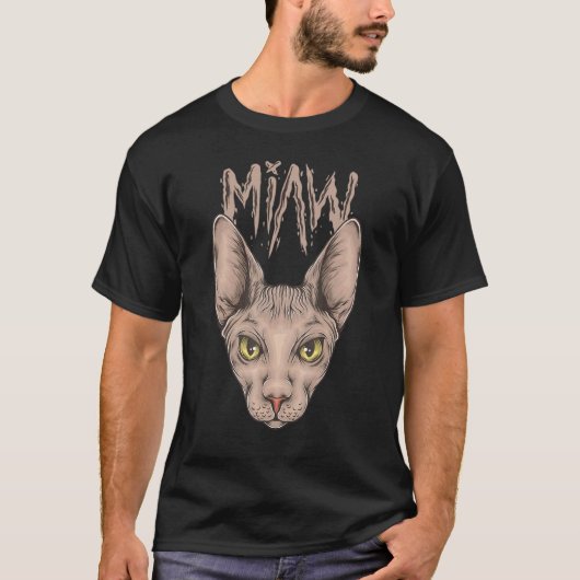 スフィンクス猫の鳴き声 Tシャツ (正面)