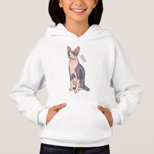 スフィンクス猫イラストレーション (正面)