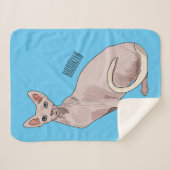 スフィンクス猫イラストレーション シェルパブランケット (正面(横))