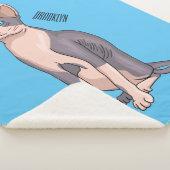 スフィンクス猫イラストレーション シェルパブランケット (3/4)