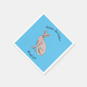 スフィンクス猫イラストレーション スタンダードカクテルナプキン (角)