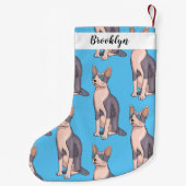 スフィンクス猫イラストレーション スモールクリスマスストッキング (裏面)