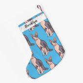 スフィンクス猫イラストレーション スモールクリスマスストッキング (裏面 (吊り時))