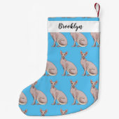 スフィンクス猫イラストレーション スモールクリスマスストッキング (裏面)