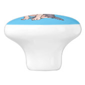 スフィンクス猫イラストレーション セラミックノブ (側面)