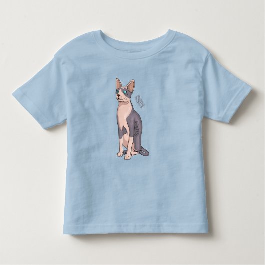 スフィンクス猫イラストレーション トドラーTシャツ (正面)