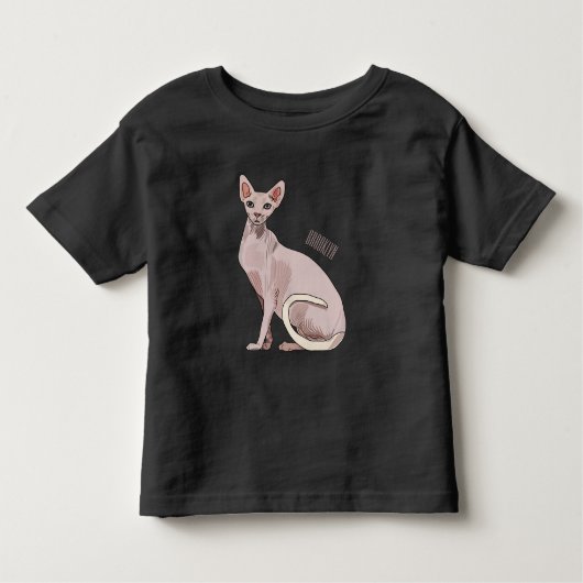 スフィンクス猫イラストレーション トドラーTシャツ (正面)