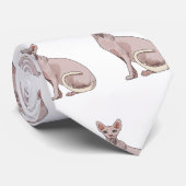 スフィンクス猫イラストレーション ネクタイ (ロール)