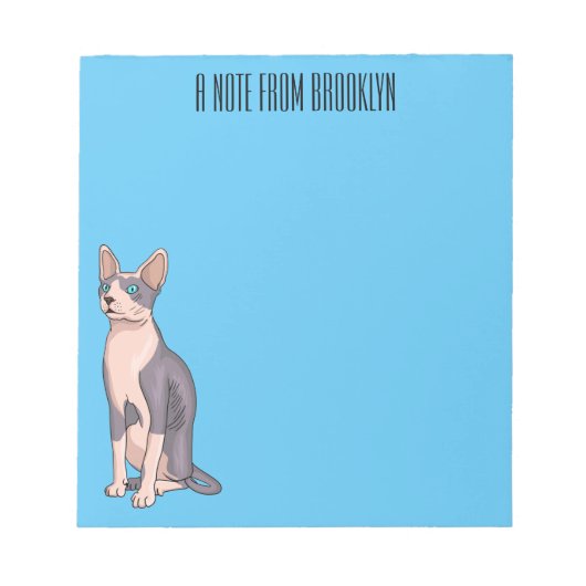 スフィンクス猫イラストレーション ノートパッド (正面)