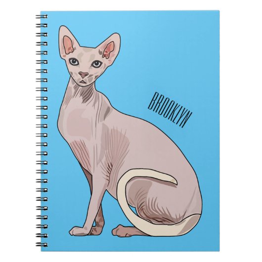 スフィンクス猫イラストレーション ノートブック (正面)