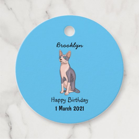 スフィンクス猫イラストレーション フェイバータグ (正面)