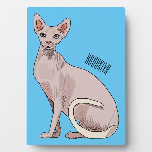 スフィンクス猫イラストレーション フォトプラーク (正面)