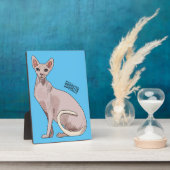 スフィンクス猫イラストレーション フォトプラーク (側面)