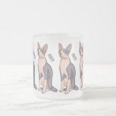 スフィンクス猫イラストレーション フロストグラスマグカップ (中央)