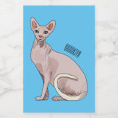 スフィンクス猫イラストレーション フードラベル (シングルラベル)