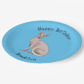 スフィンクス猫イラストレーション ペーパープレート (アングル)