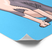 スフィンクス猫イラストレーション ポスター (角)