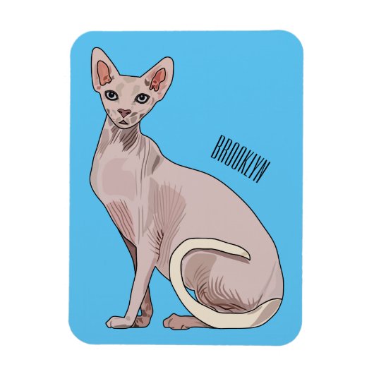 スフィンクス猫イラストレーション マグネット (縦)