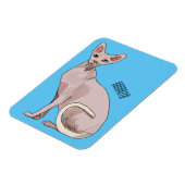 スフィンクス猫イラストレーション マグネット (左側)