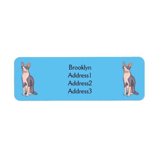 スフィンクス猫イラストレーション ラベル (正面)