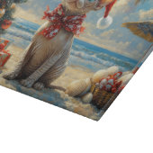 スフィンクス猫クリスマスヴィンテージビーチ カッティングボード (角)