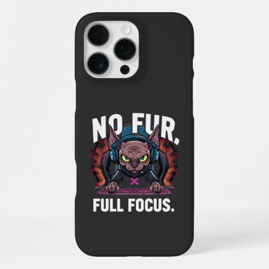 スフィンクス猫ゲーマーフルフォーカスアート iPhoneケース (裏面)