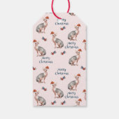 スフィンクス猫サンタハットピンククリスマスギフトラベル ギフトタグ (裏面)