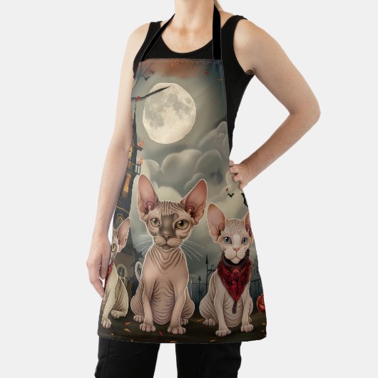 スフィンクス猫ハロウィン不気味 エプロン (インサイチュ)