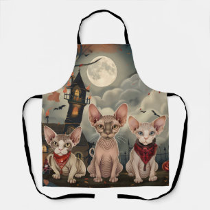 スフィンクス猫ハロウィン不気味 エプロン