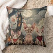 スフィンクス猫ハロウィン不気味 クッション (ブランケット)