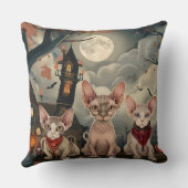 スフィンクス猫ハロウィン不気味 クッション (裏面)