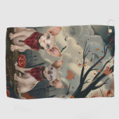 スフィンクス猫ハロウィン不気味 ゴルフタオル (横)