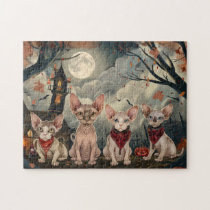 スフィンクス猫ハロウィン不気味 ジグソーパズル