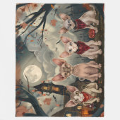 スフィンクス猫ハロウィン不気味 フリースブランケット (正面)