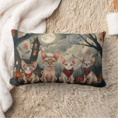 スフィンクス猫ハロウィン不気味 ランバークッション (ブランケット)