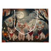 スフィンクス猫ハロウィン不気味 ラージペーパーバッグ (正面)
