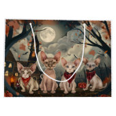 スフィンクス猫ハロウィン不気味 ラージペーパーバッグ (裏面)