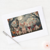 スフィンクス猫ハロウィン不気味 長方形シール (封筒)