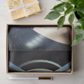 スフィンクス猫ブラック金ゴールドブルーアールデコデコパージュ 薄葉紙 (ギフト)