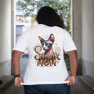  スフィンクス猫ママ | 髪の毛のない猫ママ 女性 プラスサイズTシャツ