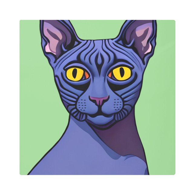 スフィンクス猫メタルプリント メタルプリント (正面)