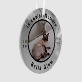 スフィンクス猫メモリアルシルバー追悼アート オーナメント (正面)