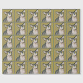 スフィンクス猫忍者ブラウン紙 ラッピングペーパー (フラット)